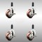 Service Caster 3 Inch 316SS Maroon Poly Swivel 1 Inch Expanding Stem Caster Set Brake SCC SCC-SS316EX20S314-PPUB-MRN-TLB-1-4 - alternate 2